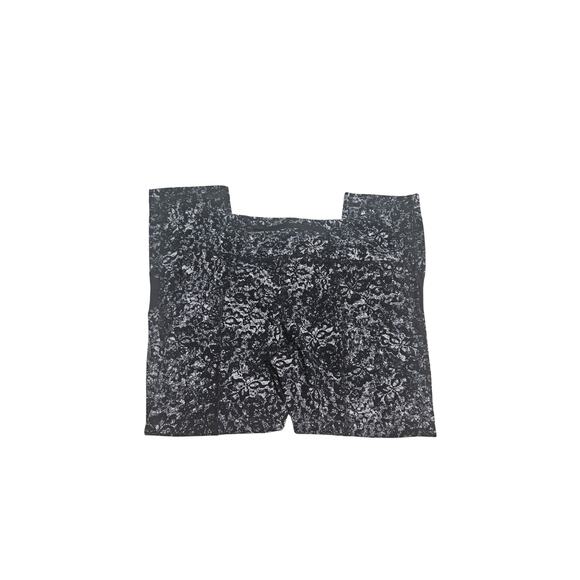 Lululemon Black Gray Pace Rival Crop High-Rise Tight Leggings 22 Inch Size 6 - Picture 7 of 8